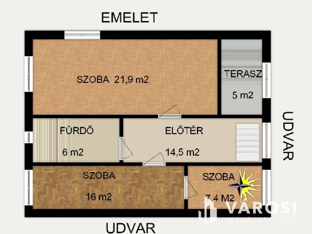 Orosházán, belvárosi kétszintes családiház