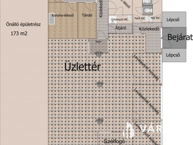 Üzletház méretű üzlethelyiség Ajka központjában eladó