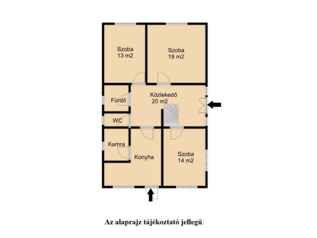 3 szobás ház, garázs és nagy telek.