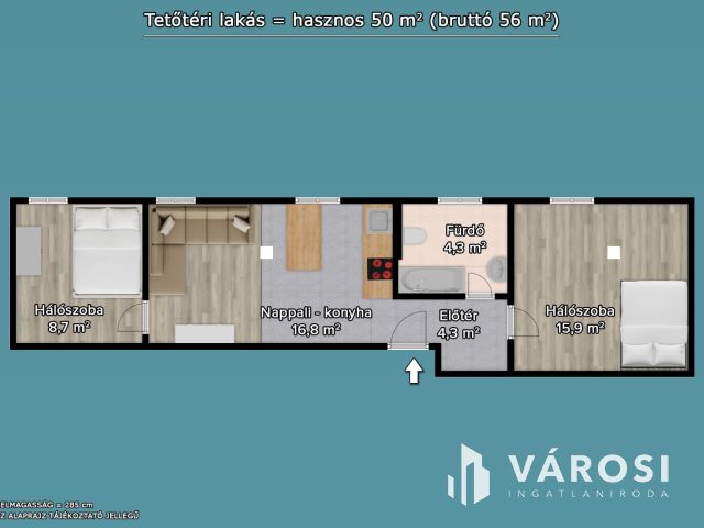 Eladó nappali + 2 háló + 2 autó beállós újszerű lakás Gödön